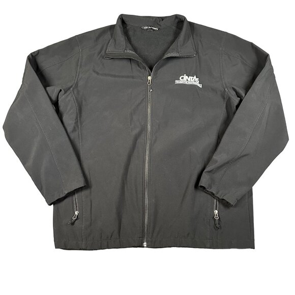 Port‎ Authority Mens XL Black Cintas Full Zip Windbreaker Jacket with Pockets - Picture 1 of 8